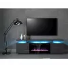 Móvel de TV Cama Meble EVA com lareira elétrica 180x40x52 cm grafite/grafite brilhante