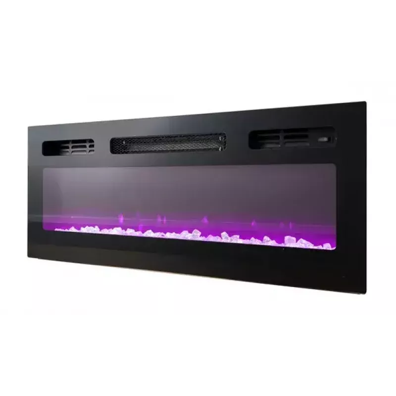 Móvel de TV Cama Meble EVA com lareira elétrica 180x40x52 cm grafite/grafite brilhante