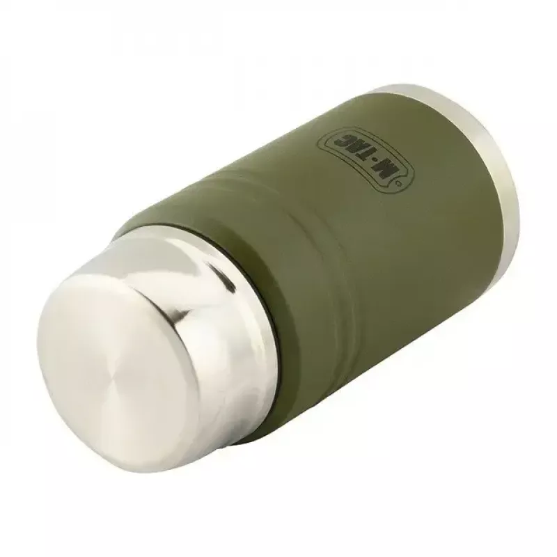 Garrafa térmica de almoço M-TAC UN-R02-750A 750 ml com colher de aço inoxidável dobrável, verde azeitona