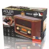 Rádio portátil Adler AD 1187 – FM, 10 W RMS, ecrã LCD, castanho, 300×140×210 mm