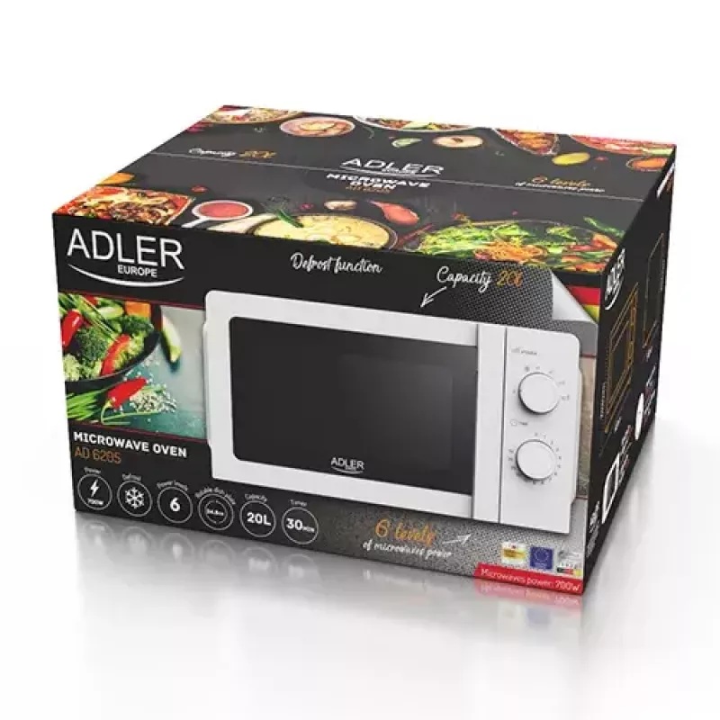 Micro-ondas solo Adler AD 6205, 700 W, 20 L