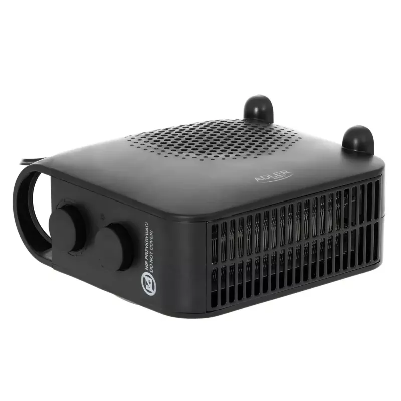 Termoventilador Adler AD 7725B, 2000 W, 2 níveis de potência, termostato ajustável, preto