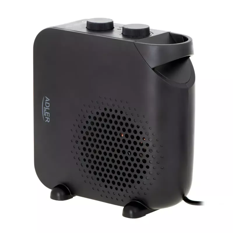 Termoventilador Adler AD 7725B, 2000 W, 2 níveis de potência, termostato ajustável, preto