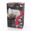 Secador de cabelo Adler AD 2259 — 1200 W, 2 velocidades, cabo dobrável, concentrador, rosa/branco