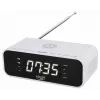 Despertador Adler AD 1192W – despertador de mesa compacto com carregador sem fios e entrada AUX, branco