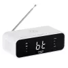 Despertador Adler AD 1192W – despertador de mesa compacto com carregador sem fios e entrada AUX, branco