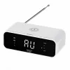 Despertador Adler AD 1192W – despertador de mesa compacto com carregador sem fios e entrada AUX, branco