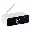 Despertador Adler AD 1192W – despertador de mesa compacto com carregador sem fios e entrada AUX, branco