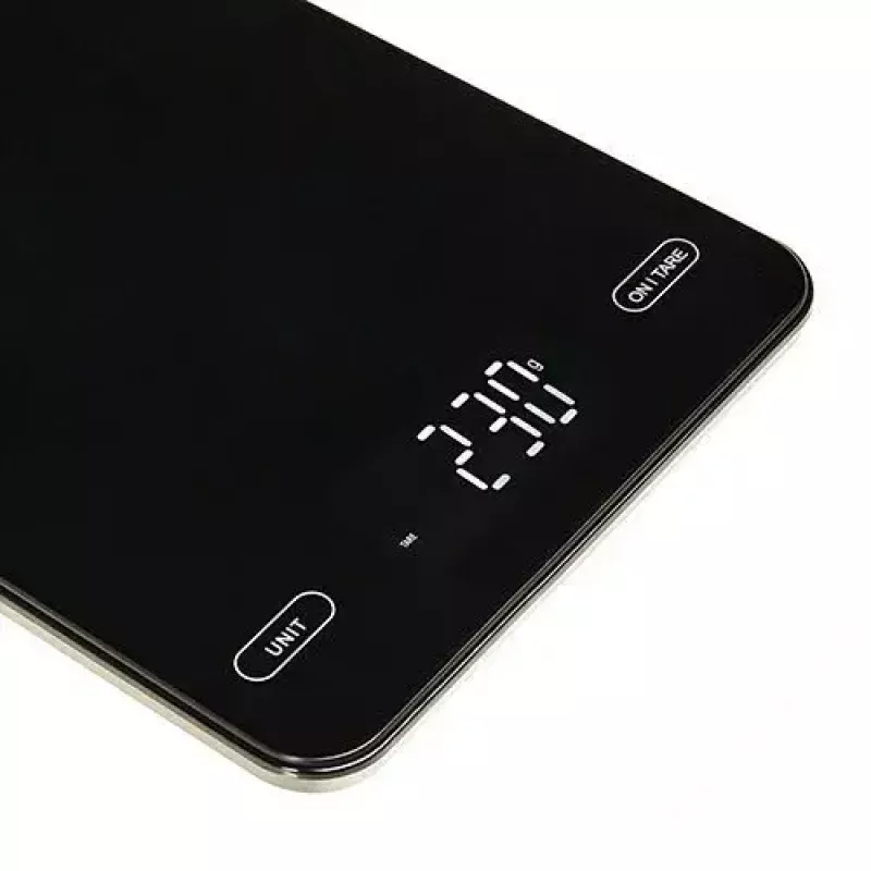 Balança de cozinha eletrónica Adler AD 3177b – capacidade de 10 kg, precisão de 1 g, preta, superfície de vidro