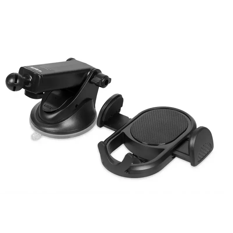 Suporte de telemóvel para automóvel IBOX H-9 ângulo ajustável universal compatível com smartphones, suporte com ventosa, preto, plástico