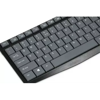 Teclado USB com fios IBOX Eris IKC2010G — tamanho completo 105 teclas, USB, cinzento/preto, resistente à água, cabo de 1,8 m