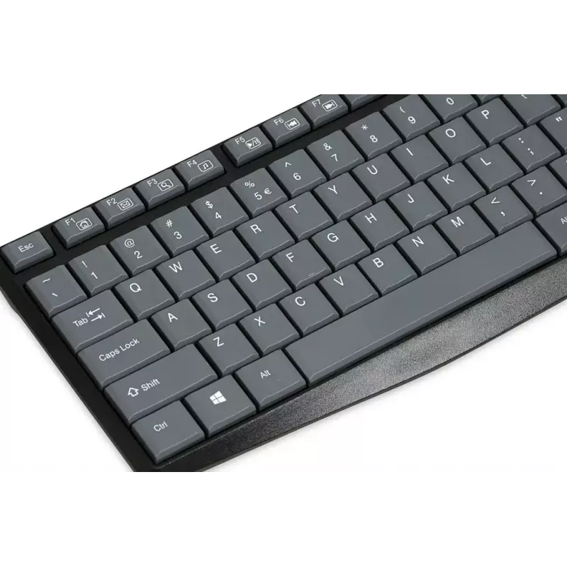 Teclado USB com fios IBOX Eris IKC2010G — tamanho completo 105 teclas, USB, cinzento/preto, resistente à água, cabo de 1,8 m
