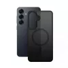 Capa magnética Crong Hybrid Matte para Samsung Galaxy S25 — TPU+PC, anéis magnéticos, preto