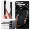 Capa magnética Crong Hybrid Matte para Samsung Galaxy S25 — TPU+PC, anéis magnéticos, preto