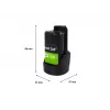Bateria para aparafusadora Green Cell PTBO12V3 — Li-Ion 3 Ah, dimensões 5,1×4,7×8,6 cm