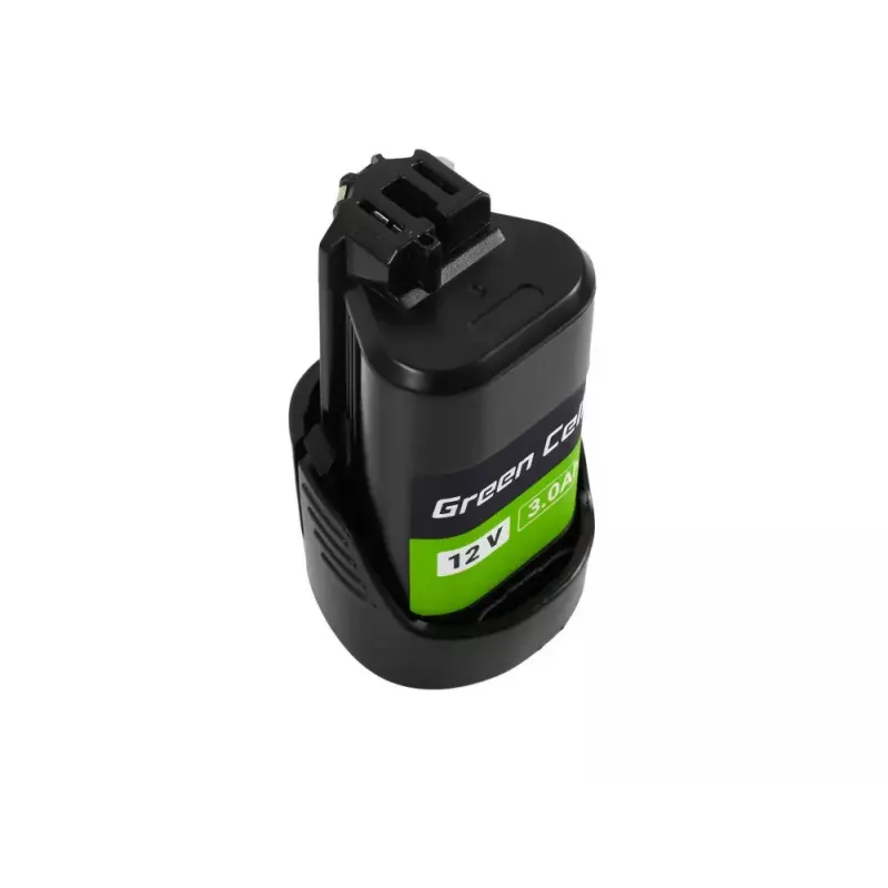 Bateria para aparafusadora Green Cell PTBO12V3 — Li-Ion 3 Ah, dimensões 5,1×4,7×8,6 cm