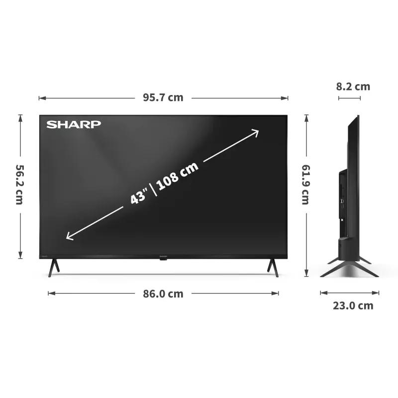Sharp 43HL4265E TV 109,2 cm (43 polegadas) 4K Ultra HD Smart TV Wi-Fi preto