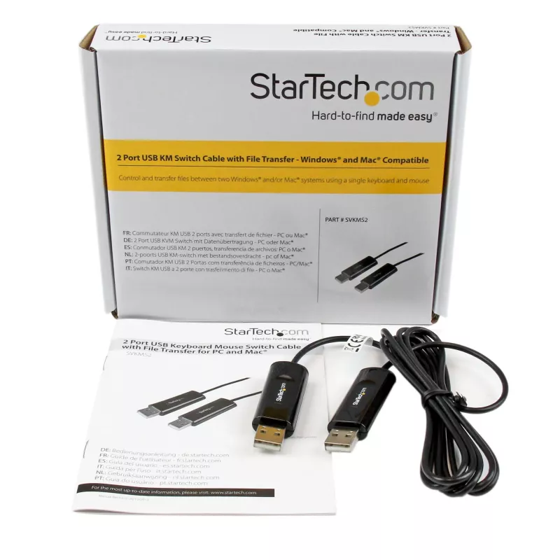 StarTech.com cabo switch KM com transferência de ficheiros para Mac e PC – USB 2.0