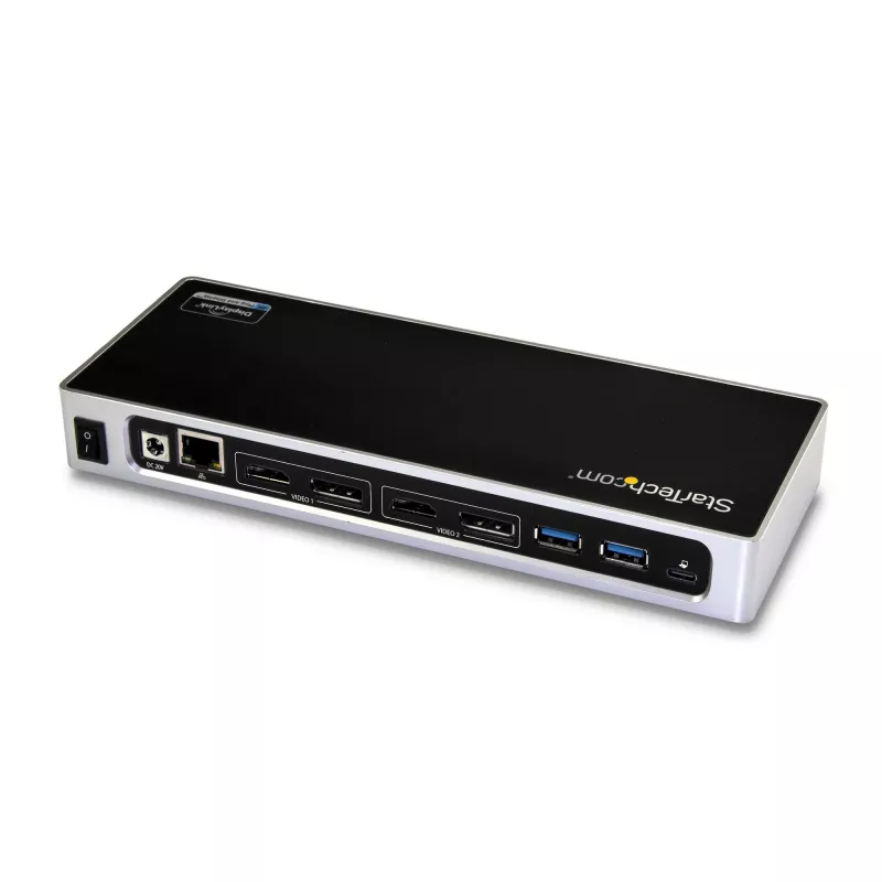 StarTech.com dock USB-C e USB-A - Dock dual-monitor 4K 60Hz DisplayPort + HDMI - Estação de acoplamento USB 3.0 híbrida para portáteis USB-C ou USB-A - 6x USB Type-A, GbE - USB 3.1 Gen 1 - Mac/Windows