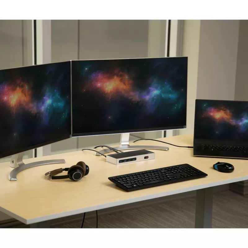 StarTech.com dock USB-C e USB-A - Dock dual-monitor 4K 60Hz DisplayPort + HDMI - Estação de acoplamento USB 3.0 híbrida para portáteis USB-C ou USB-A - 6x USB Type-A, GbE - USB 3.1 Gen 1 - Mac/Windows