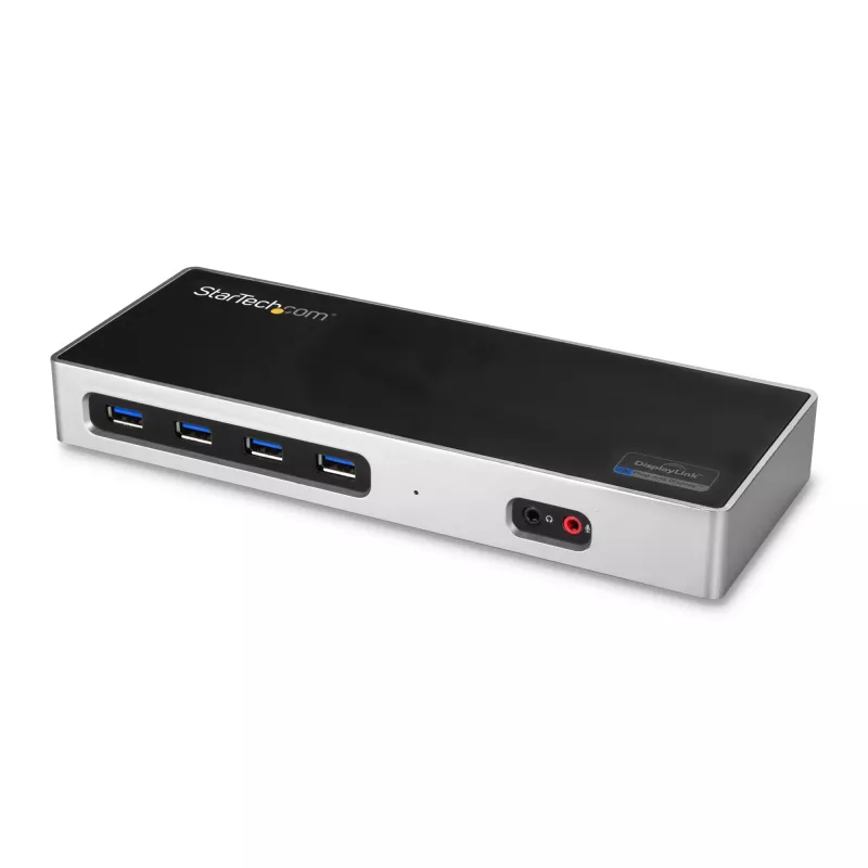 StarTech.com dock USB-C e USB-A - Dock dual-monitor 4K 60Hz DisplayPort + HDMI - Estação de acoplamento USB 3.0 híbrida para portáteis USB-C ou USB-A - 6x USB Type-A, GbE - USB 3.1 Gen 1 - Mac/Windows