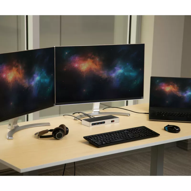 StarTech.com dock USB-C e USB-A - Dock dual-monitor 4K 60Hz DisplayPort + HDMI - Estação de acoplamento USB 3.0 híbrida para portáteis USB-C ou USB-A - 6x USB Type-A, GbE - USB 3.1 Gen 1 - Mac/Windows