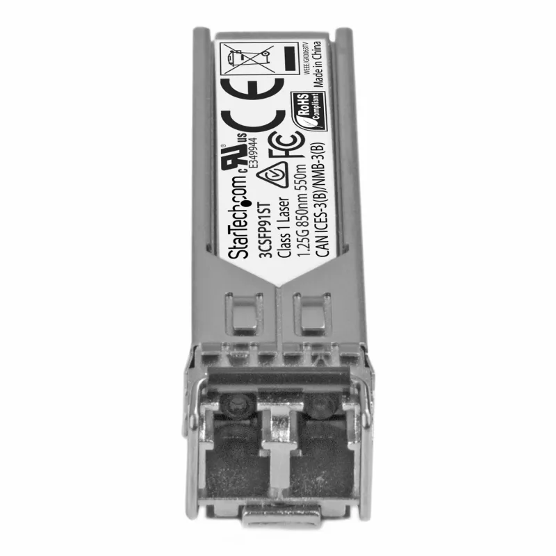 StarTech.com módulo transceptor Gigabit Fiber 1000Base-SX SFP – compatível com HP 3CSFP91 – MM LC – 550 m ~ Módulo SFP compatível com HPE 3CSFP91 – 1000BASE-SX – Transceptor de fibra multimodo 1GbE – 1GE Gigabit Ethernet SFP – LC 550 m – 850 nm – DDM HPE 3812, 3824, 3848