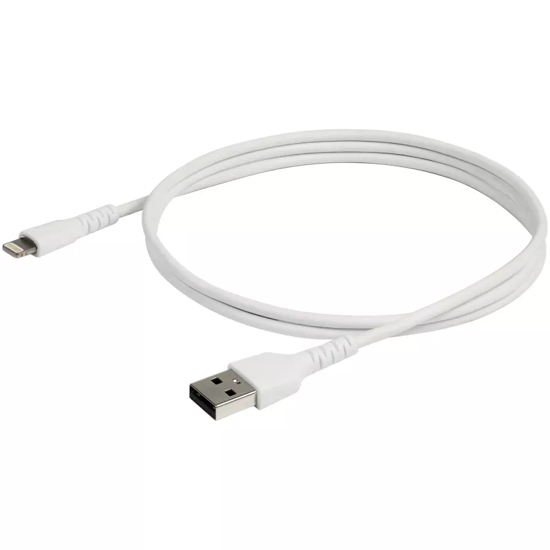 StarTech.com cabo USB-A para Lightning branco robusto de 3 pés (1m) – Cabo de carregamento/sincronização USB Type-A para Lightning de alta resistência com fibra aramida – Certificado Apple MFi iPad/iPhone 12