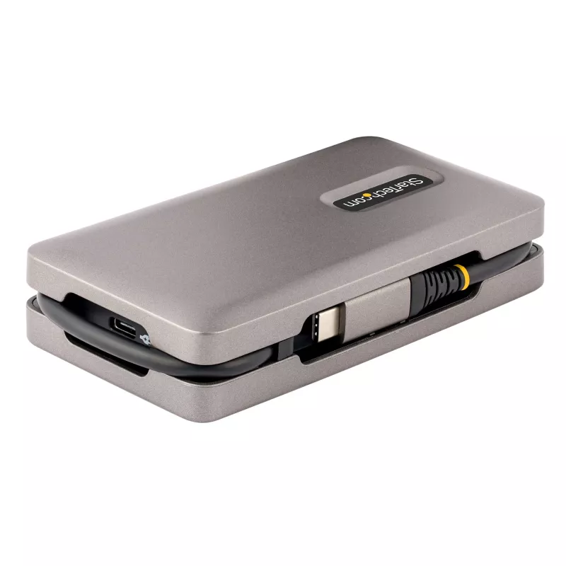 StarTech.com adaptador multiporta USB-C, 4K 60Hz HDMI 2.0b, HDR, hub USB 3.2 Gen 2 10Gbps (2xUSB-C, 1xUSB-A), 100W PD Pass-Through, Mini Travel Dock, cabo de 12 polegadas/30cm, estação de acoplamento para portátil