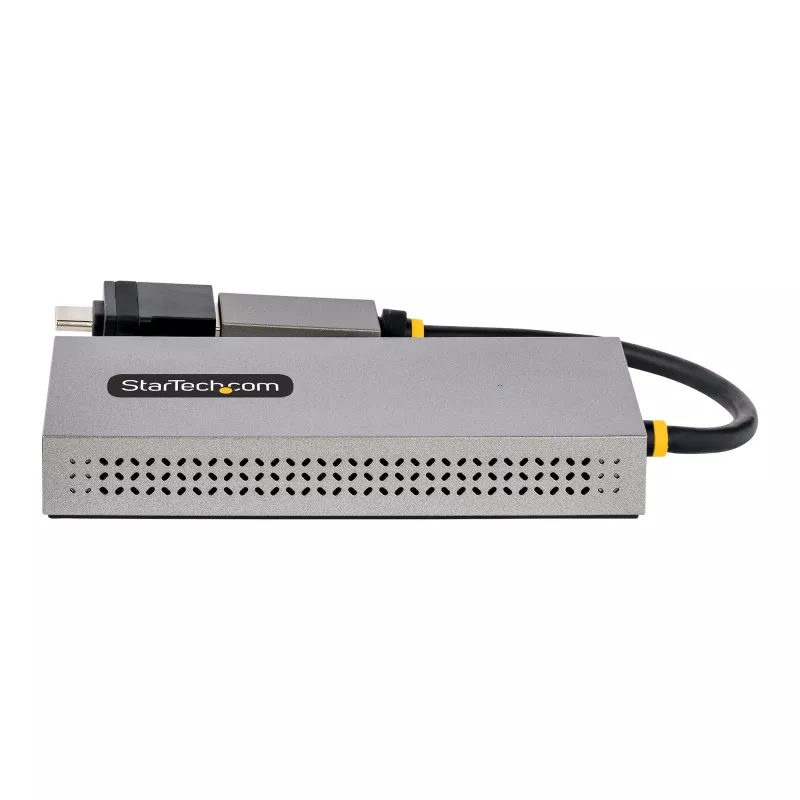 StarTech.com adaptador USB para dual-HDMI, USB-A/C para 2x ecrãs HDMI (1x 4K30Hz, 1x 1080p), dongle USB-A para C integrado, cabo de 11 cm, adaptador USB 3.0 para HDMI, Windows e macOS