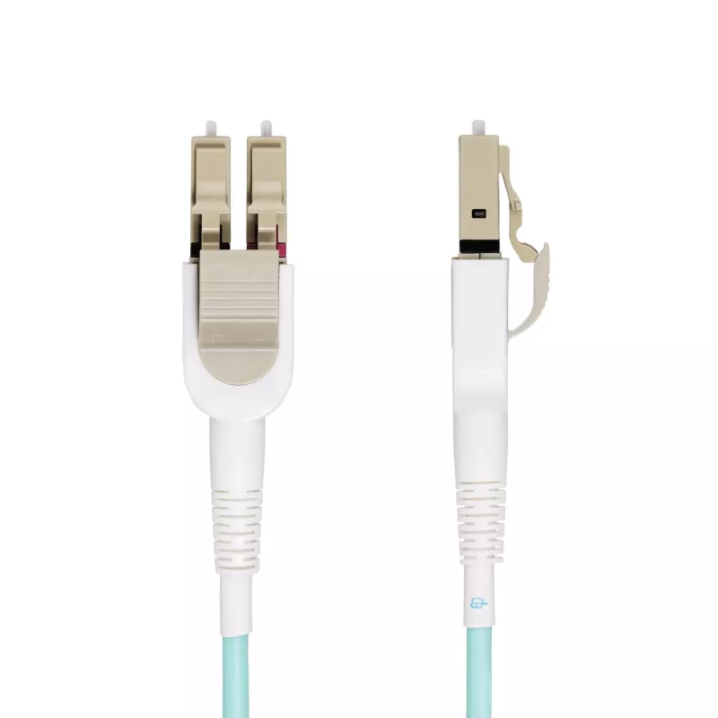 StarTech.com cabo de fibra ótica LC para LC (UPC) OM4 comutável de 5m (16.4ft) 50/125µm, 100G, mudança de polaridade sem ferramentas, baixa perda de inserção – Cabo jumper de fibra LSZH