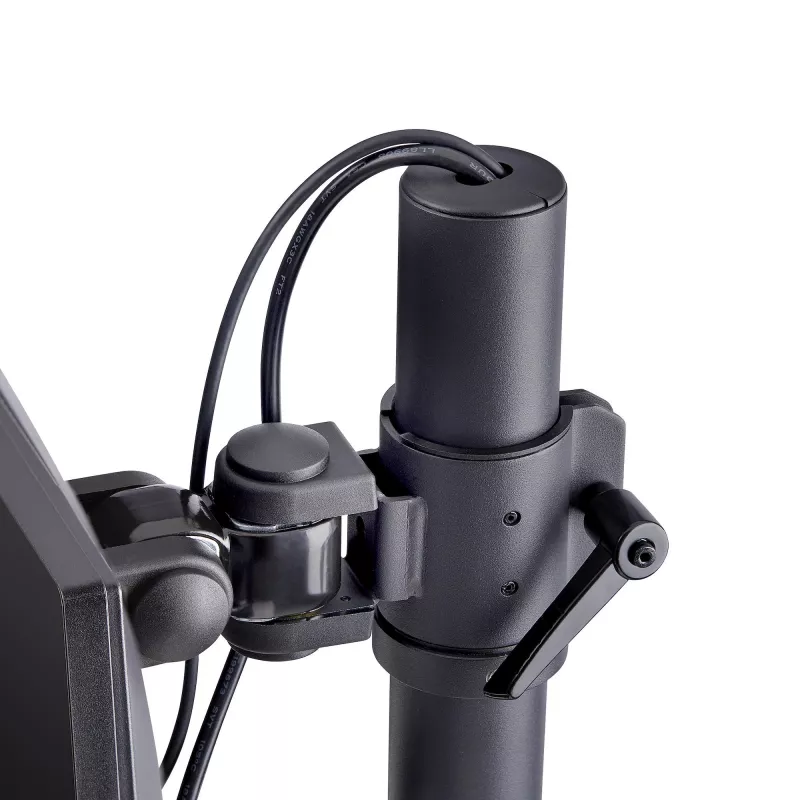 StarTech.com suporte de mesa para 2 monitores empilhados verticalmente, dual 49 polegadas, total 32 kg, grampo C, sistema VESA de libertação rápida, ecrã panorâmico 16:9/Ultra-wide 32:9, TAA