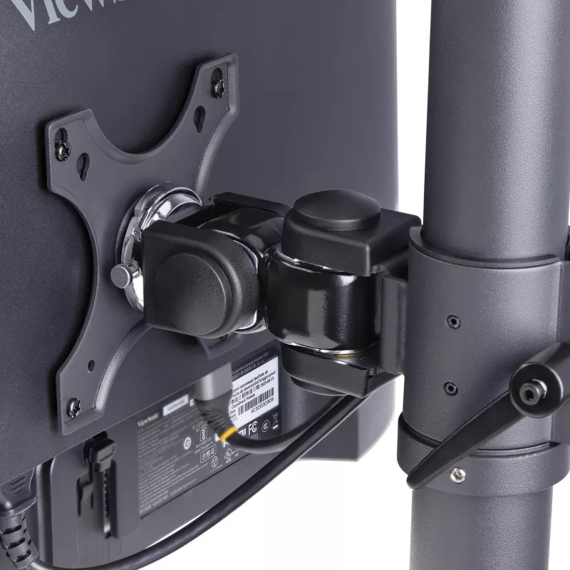 StarTech.com suporte de mesa para 2 monitores empilhados verticalmente, dual 49 polegadas, total 32 kg, grampo C, sistema VESA de libertação rápida, ecrã panorâmico 16:9/Ultra-wide 32:9, TAA