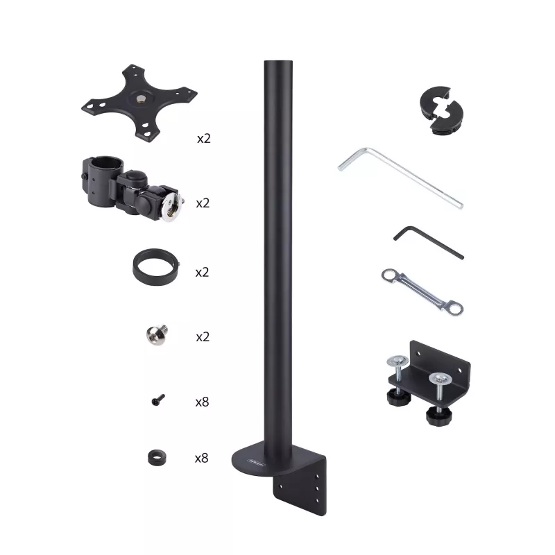 StarTech.com suporte de mesa para 2 monitores empilhados verticalmente, dual 49 polegadas, total 32 kg, grampo C, sistema VESA de libertação rápida, ecrã panorâmico 16:9/Ultra-wide 32:9, TAA