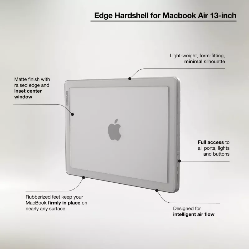 Incase Edge capa rígida Hardshell com Makrolon® para MacBook Air de 13 polegadas (M2/M3, 2022-2024)
