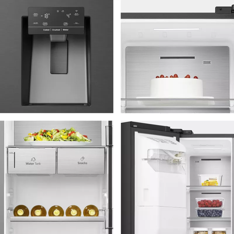 Hisense RS818N4TFC Frigorífico side-by-side Independente 632 L Preto, Aço inoxidável