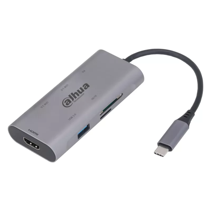 Dahua Technology docking station 7-em-1 USB 3.1 Type-C para USB 3.0 + HDMI + SD/TF + PD