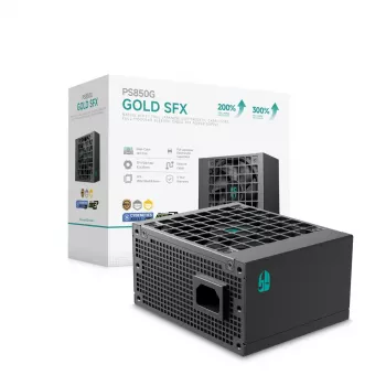 Fonte de alimentação DeepCool PS850G 850 W ATX 20+4-Pin, ventoinha FDB 92 mm, preto