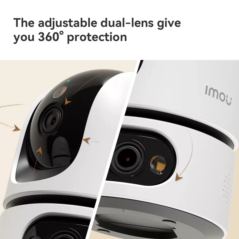 Câmara de vigilância IP IMOU Ranger Dual Pro 6MP — interior, mesa, 2304×1296, 3,6mm, zoom digital 8×, ângulo de visão 91°×47°