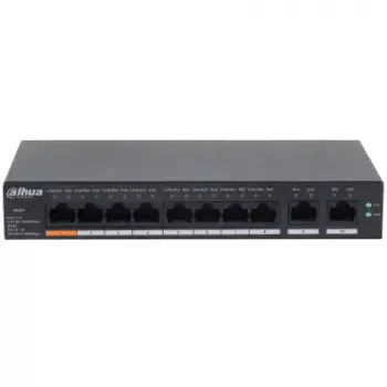 Switch PoE Gigabit L2 gerido DAHUA CS4010-8GT-60 — 10x Gigabit (10/100/1000), 20 Gbit/s, 8000 MAC, montagem em desktop/parede, preto