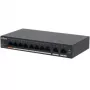 Switch PoE Gigabit L2 gerido DAHUA CS4010-8GT-60 — 10x Gigabit (10/100/1000), 20 Gbit/s, 8000 MAC, montagem em desktop/parede, preto