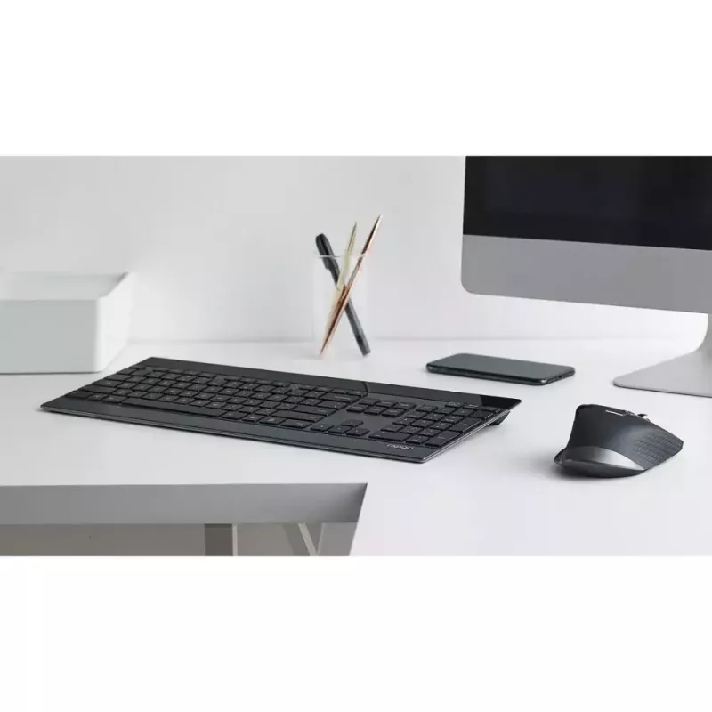 Teclado e rato Rapoo 9900m Office QWERTZ Preto