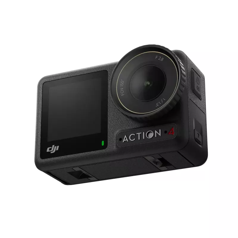 Câmara de ação DJI Osmo Action 4 – 4K Ultra HD, sensor CMOS, campo de visão 155°, MicroSD até 512 GB, à prova de água 18 m, 145 g
