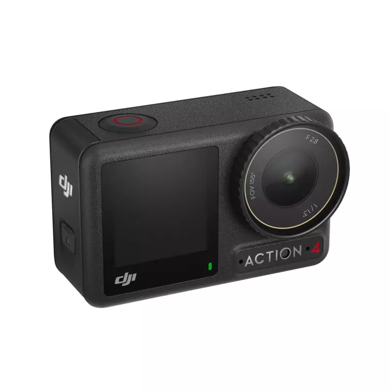 Câmara de ação DJI Osmo Action 4 – 4K Ultra HD, sensor CMOS, campo de visão 155°, MicroSD até 512 GB, à prova de água 18 m, 145 g