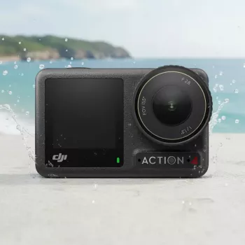 Câmara de ação DJI Osmo Action 4 – 4K Ultra HD, sensor CMOS, campo de visão 155°, MicroSD até 512 GB, à prova de água 18 m, 145 g