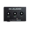 Interface de áudio M-Audio M-Track Solo — USB 16 bits/48 kHz, 1 entrada/1 saída, conector combinado XLR/TRS e entrada de instrumento, alimentação fantasma 48 V, saída para auscultadores