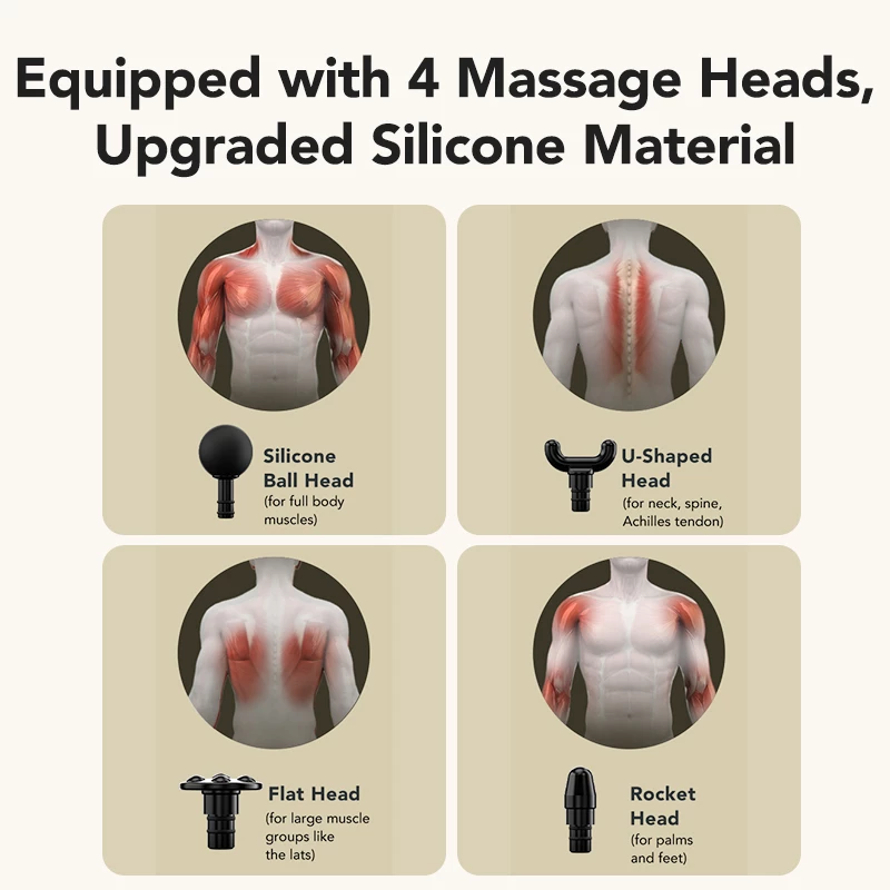 Massageador de pescoço e ombros percussão e vibração portátil SKG F1 Pro, bateria 10 W, cinzento, 461 g