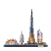 Puzzle 3D CubicFun City Line Dubai LED, 182 peças, 532×48 mm, a partir de 10 anos