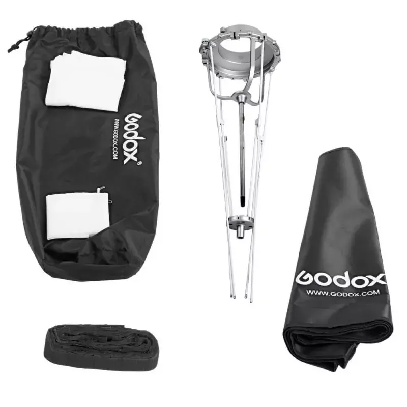 Softbox Godox SB-GUE120 preta 120 cm nylon com difusores e grelha
