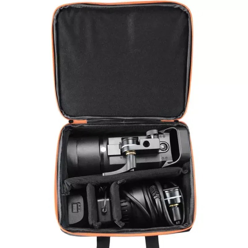 Bolsa para câmara Godox CB-12 para AD600Pro, flanela/nylon, preta e laranja, com alça de ombro